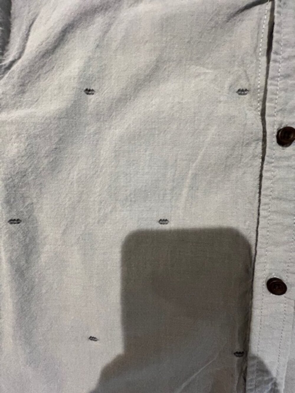 EUC KATIN dotted pattern button-up short sleeve shirt lightweight cotton size M - Picture 5 of 7